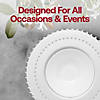 White with Silver Pearl String Round Disposable Plastic Tableware Set - (60 Settings) Image 4