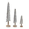 White Wood Tabletop Pine Tree (Set Of 6) 10"H, 16"H, 21.5"H Wood Image 1