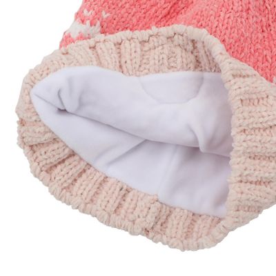 Wicked G Pink Chenille Yarn Cuffless Beanie Image 2