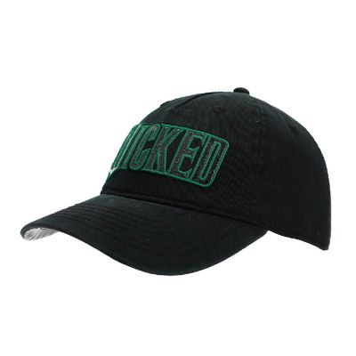 Wicked Glitter Print Logo Women's Black Unstructured Baseball Cap Image 1