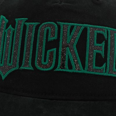 Wicked Glitter Print Logo Women's Black Unstructured Baseball Cap Image 2