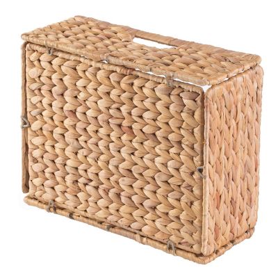 Wickerwise Foldable Natural Water Hyacinth Storage Bin, Small Image 3
