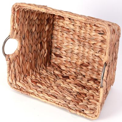 Wickerwise Large Square Water Hyacinth Wicker Laundry Basket Image 2