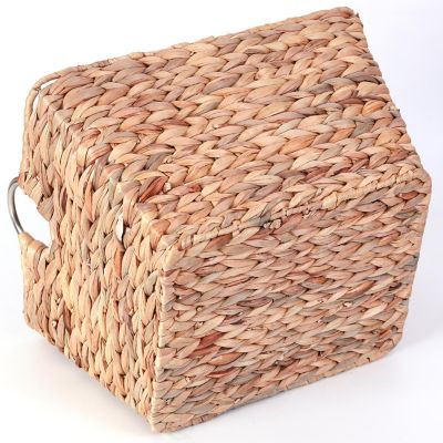 Wickerwise Large Square Water Hyacinth Wicker Laundry Basket Image 3