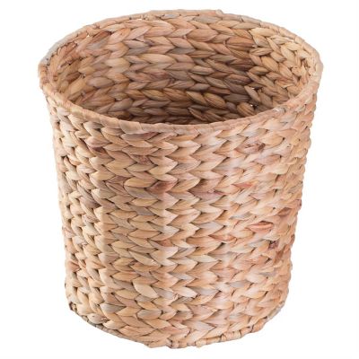 Wickerwise Natural Water Hyacinth Round Waste Basket - For Bathrooms, Bedrooms, or Offices Image 1