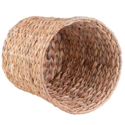 Wickerwise Natural Water Hyacinth Round Waste Basket - For Bathrooms, Bedrooms, or Offices Image 3