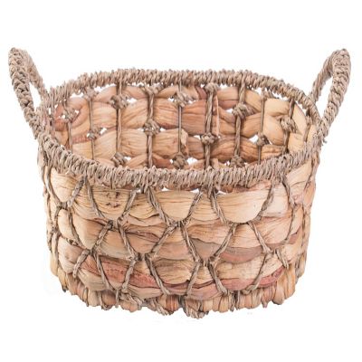 Wickerwise Seagrass Fruit Bread Basket Tray with Handles, Medium Image 2
