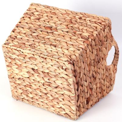 Wickerwise Water Hyacinth Rectangular Wicker Storage Baskets with Cutout Handles, Large Image 2