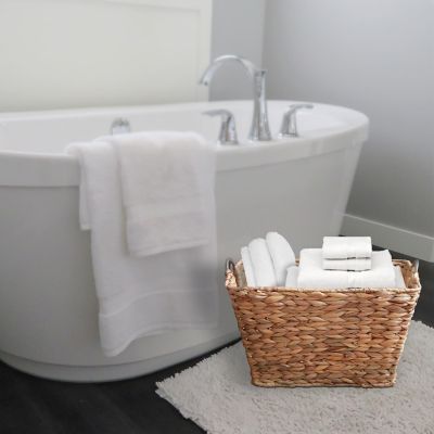 Wickerwise Water Hyacinth Wicker Large Square Storage Laundry Basket with Handles Image 1
