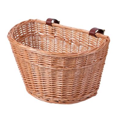 Wickerwise Wicker Front Bike Basket Universal Handlebar Mount Brown Image 3