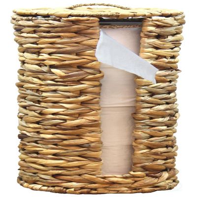 Wickerwise Wicker Water Hyacinth Tall Toilet Tissue Paper Holder for 4 wide rolls Image 1