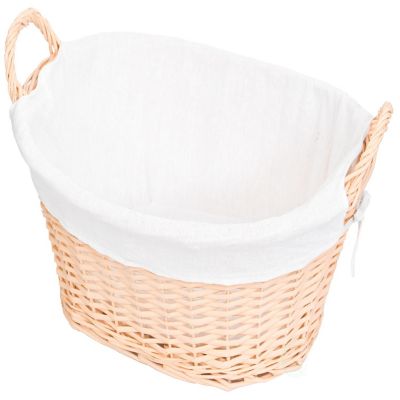 Wickerwise Willow Laundry Hamper Basket with Liner and Side Handles Image 3