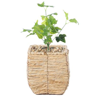 Wickerwise Woven Square Flower Pot Planter with Leak-Proof Plastic Lining- Small Image 1