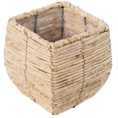 Wickerwise Woven Square Flower Pot Planter with Leak-Proof Plastic Lining- Small Image 2