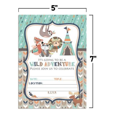 Wild Adventure Tribal Birthday Invitations 40pcs. by AmandaCreation Image 2