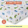Wildkin Dinosaur Land 100% Cotton Flannel Fitted Crib Sheet Image 1