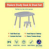 Wildkin Modern Study Desk and Stool Set - Gray with White Image 1