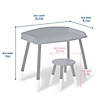 Wildkin Modern Study Desk and Stool Set - Gray with White Image 2
