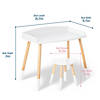Wildkin Modern Study Desk and Stool Set - White with Natural Image 2