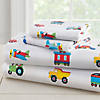 Wildkin Trains, Planes & Trucks 100% Organic Cotton Flannel Sheet Set - Toddler Image 1