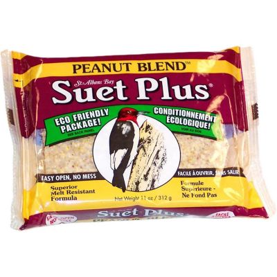 Wildlife Sciences Peanut Blend Suet Plus Bird Feed, Melt Resistant Formula, 11oz Single Cake Image 1