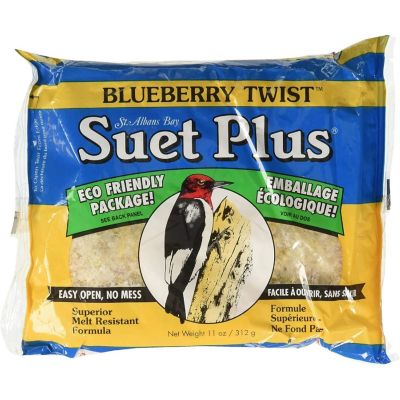 Wildlife Sciences Suet Plus Blueberry Twist Bird Feed, Melt Resistant Formula, 11oz Image 1