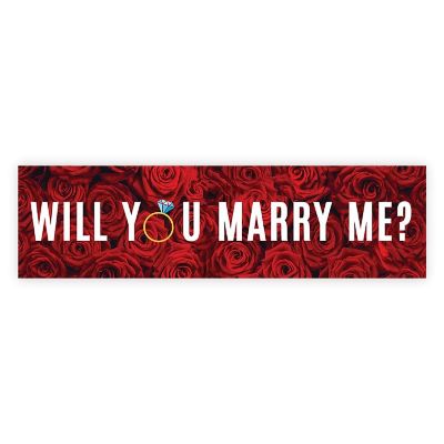 Will Marry Me Rose Ring Banner - 13 x 48 Inch Image 1