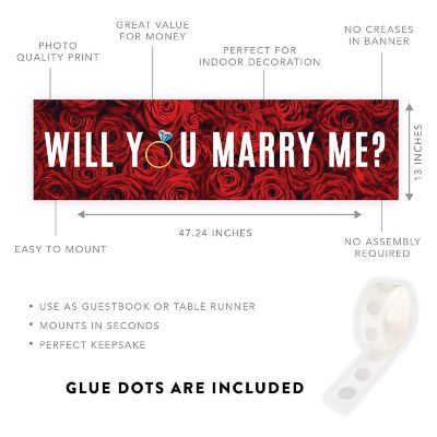 Will Marry Me Rose Ring Banner - 13 x 48 Inch Image 1