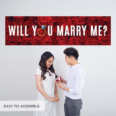 Will Marry Me Rose Ring Banner - 13 x 48 Inch Image 2
