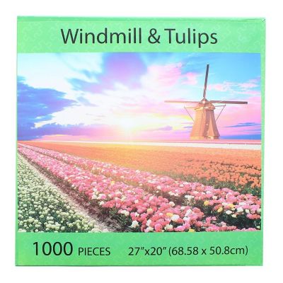 Windmill and Tulips 1000 Piece Jigsaw Puzzle Image 1