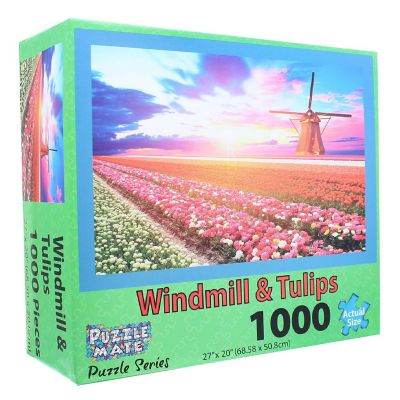 Windmill and Tulips 1000 Piece Jigsaw Puzzle Image 2