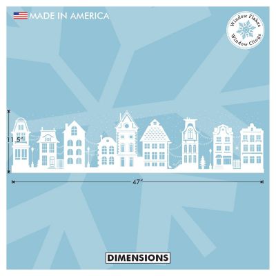 Window Flakes Christmas D&amp;#233;cor Street Scene &amp; 13 Snowflake Ornament Set. Image 3