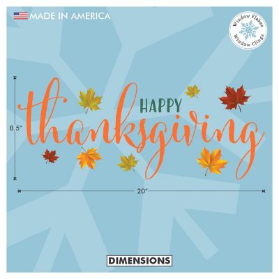 Window Flakes Large Fall Thanksgiving Banner Window Cling Decal. Double Sided Image 1
