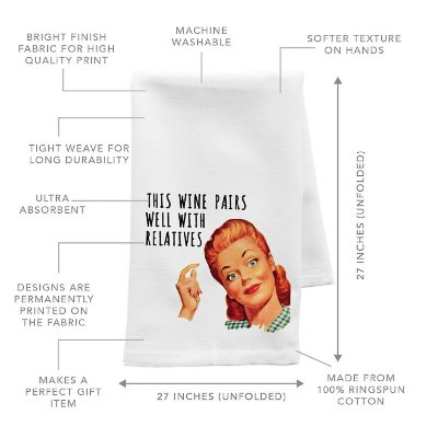 Wine Pairs Kitchen Towel, 1 Pack Image 1