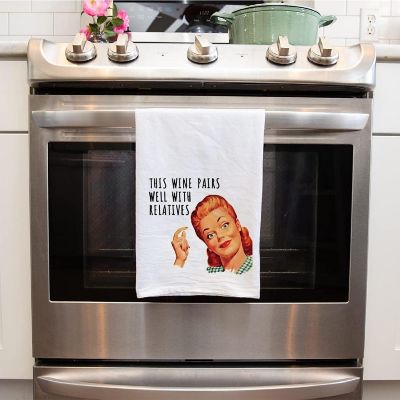 Wine Pairs Kitchen Towel, 1 Pack Image 2