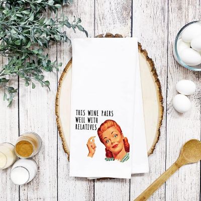 Wine Pairs Kitchen Towel, 1 Pack Image 3