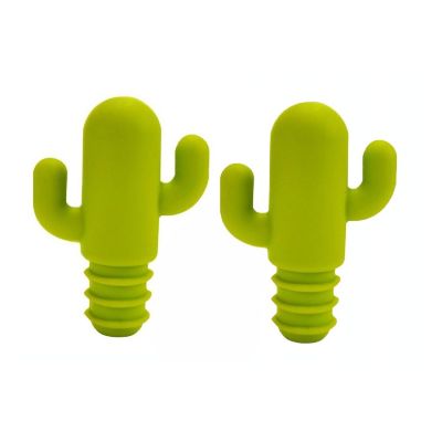 Wine Stopper Green Cactus 2 Pack Image 1