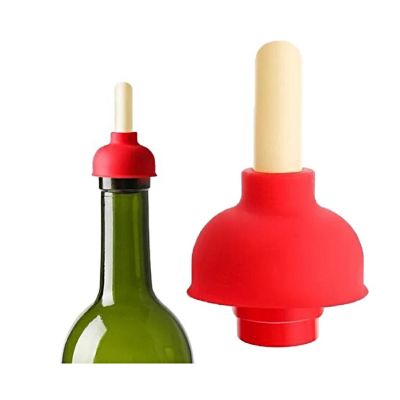 Wine Stopper Red Toilet Plunger 2 Pack Image 1