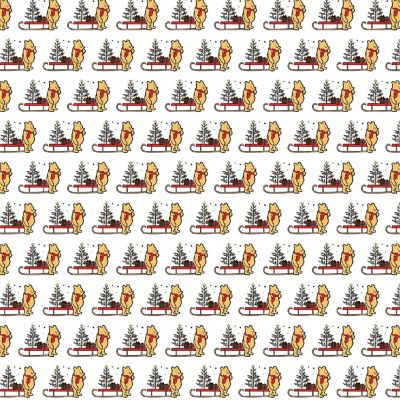 Winnie The Pooh Christmas Double-Sided Cardstock 12&quot;X12&quot;-Winnie And Sleds Image 1