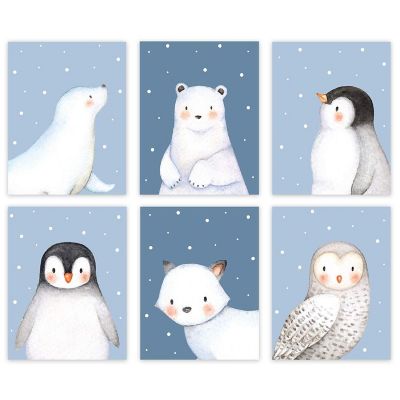 Winter Blue Snow Flakes 6Pack 8.5x11in Image 1