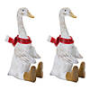 Winter Goose Figurine With Boots (Set Of 2) 10"H Resin Image 1