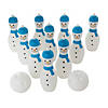 Winter Happy Snowman Blue & White Plastic Bowling Game Set Image 1