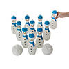 Winter Happy Snowman Blue & White Plastic Bowling Game Set Image 1