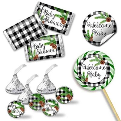 Winter Pinecone Buffalo Plaid Sticker Bundle 429pc. by AmandaCreation Image 1