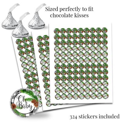 Winter Pinecone Buffalo Plaid Sticker Bundle 429pc. by AmandaCreation Image 3