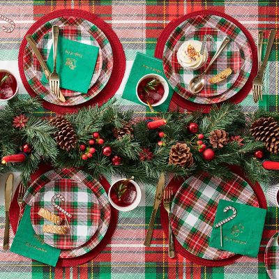Winter Plaid Small Plates -10/Pack - 10 Pieces Image 1