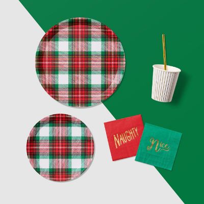 Winter Plaid Small Plates -10/Pack - 10 Pieces Image 2