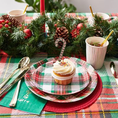 Winter Plaid Small Plates -10/Pack - 10 Pieces Image 3