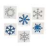 Winter Snowflake Glitter Temporary Tattoo Stickers- 12 Pc. Image 1