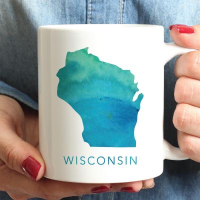 Wisconsin Aqua Blue Water Ceramic Mug Image 1
